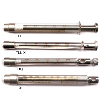 Syringes for buffers, modified, PTFE seal