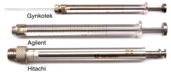 HPLC syringes - Gynkotek Dionex Gina autosampler, Agilent (HP) 1090A, Hitachi