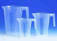 Zlewka PP z uchwytem, skala niebieska 