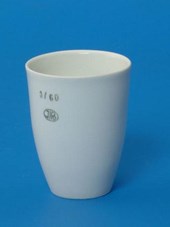 Porcelain crucible tall, glazed