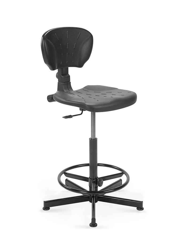 Rodeo laboratory chair with round footrest