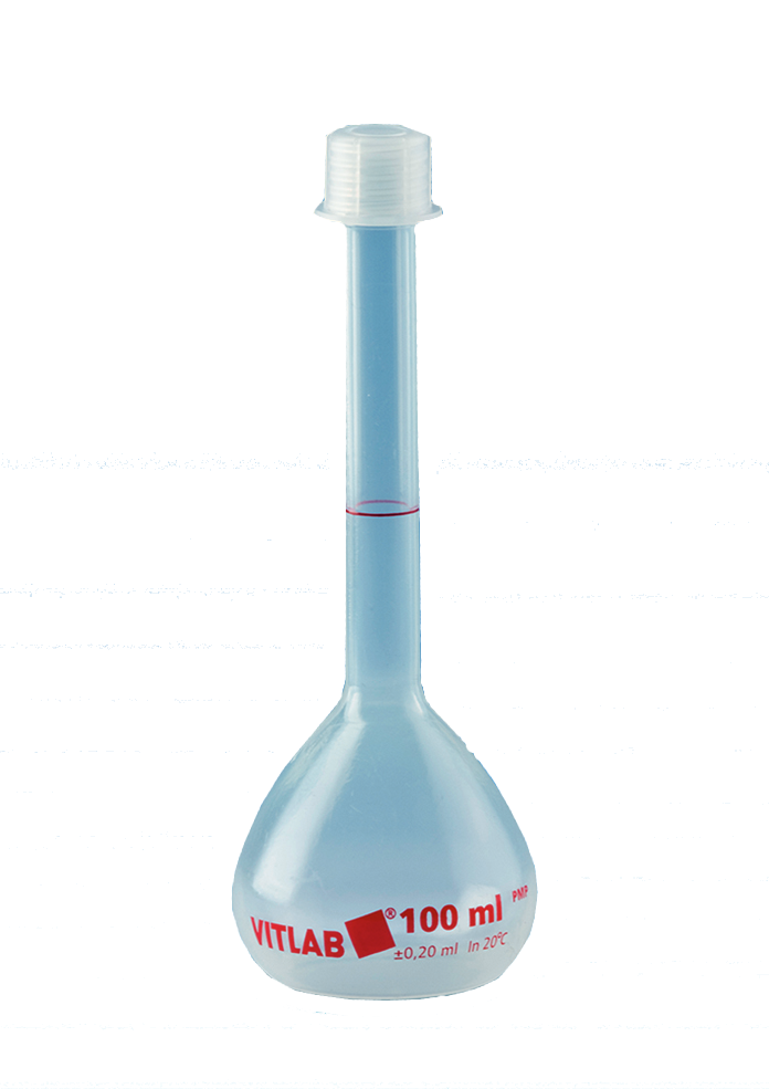 PMP class B measuring flask with screw cap - 1