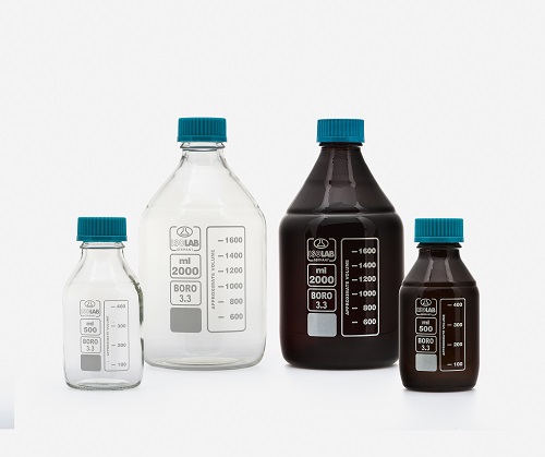 Butla laboratoryjna z niebieską zakrętką GL45