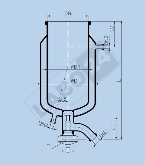 Double-walled kettle with integrated bottom closure KZA