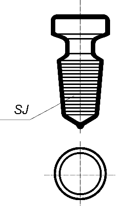 Korek szklany grzybkowy pusty, ze szlifem