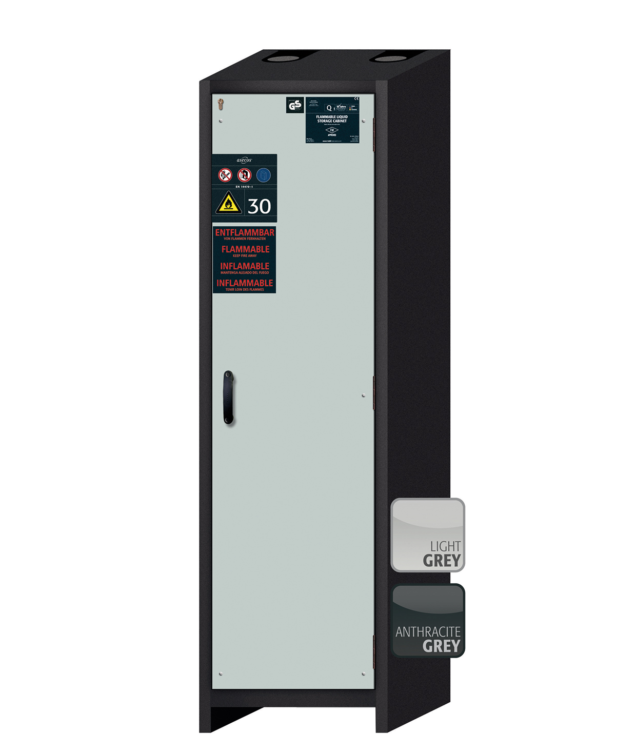 Szafa ognioodporna Q-CLASSIC-30 TRIPLE CERTIFIED o szerokości 56 cm i wysokości 195 cm