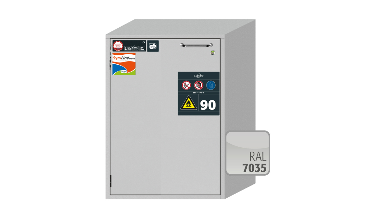 Szafa ognioodporna podblatowa UB-T-90E o szerokości 59 cm i wysokości 80 cm - 2