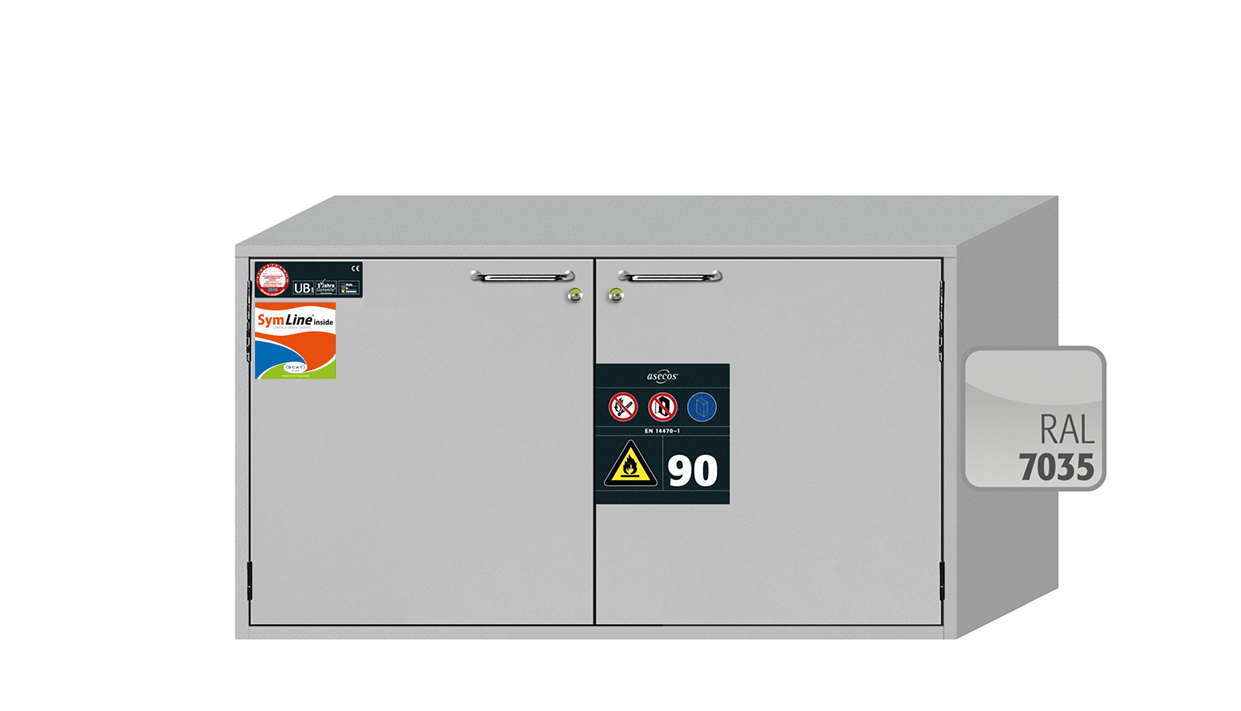 Szafa ognioodporna podblatowa UB-T-90E o szerokości 110 cm i wysokości 60 cm - 2