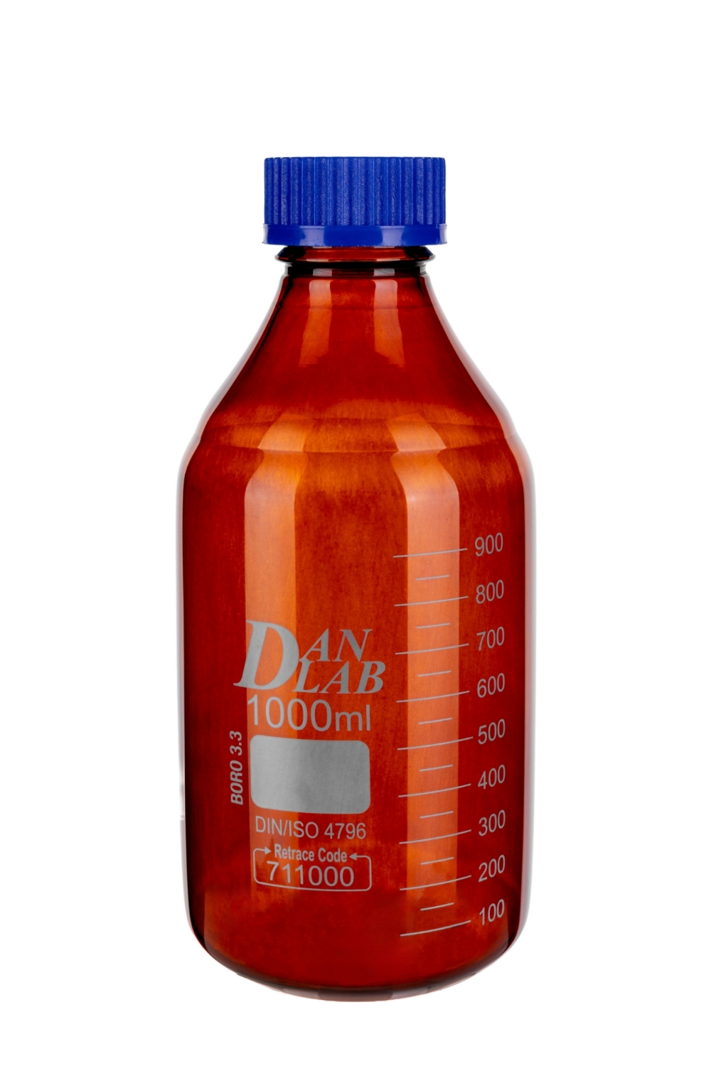 Obrazek Butelka szklana oranż na odczynniki z zakrętką GL45 1000 ml