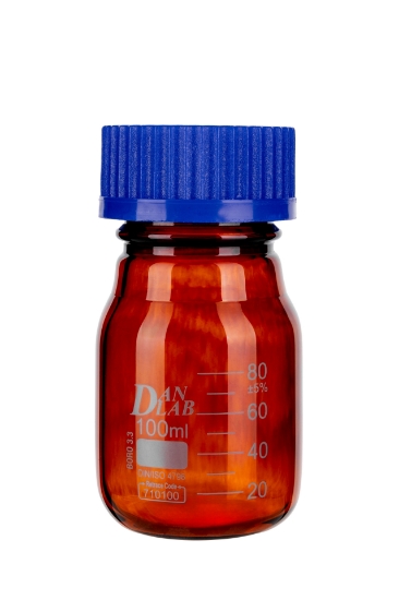 Obrazek Butelka szklana oranż na odczynniki z zakrętką GL45   100 ml