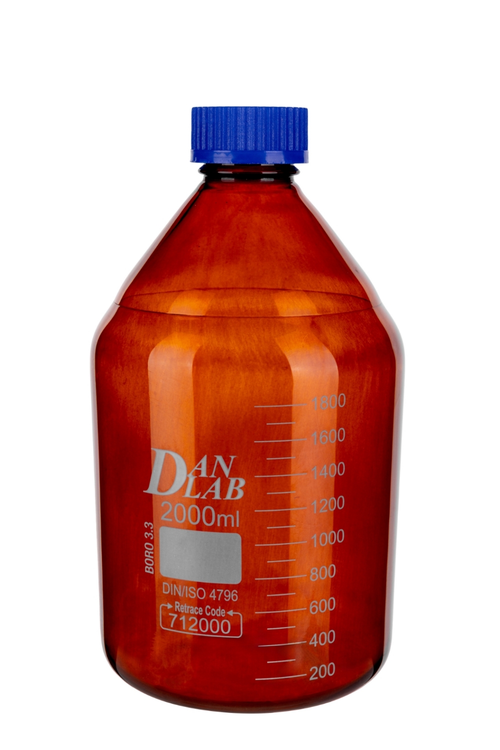 Obrazek Butelka szklana oranż na odczynniki z zakrętką GL45 2000 ml