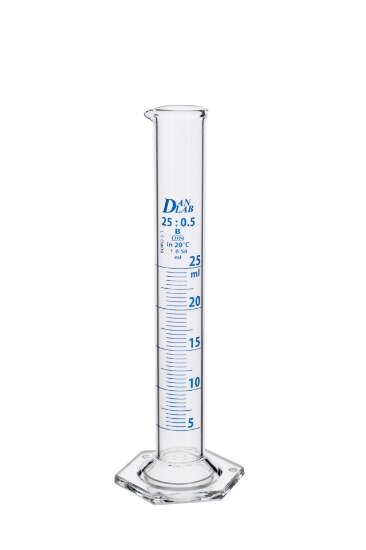 Obrazek Cylinder miarowy z podstawą sześciokątną klasa B   25 ml