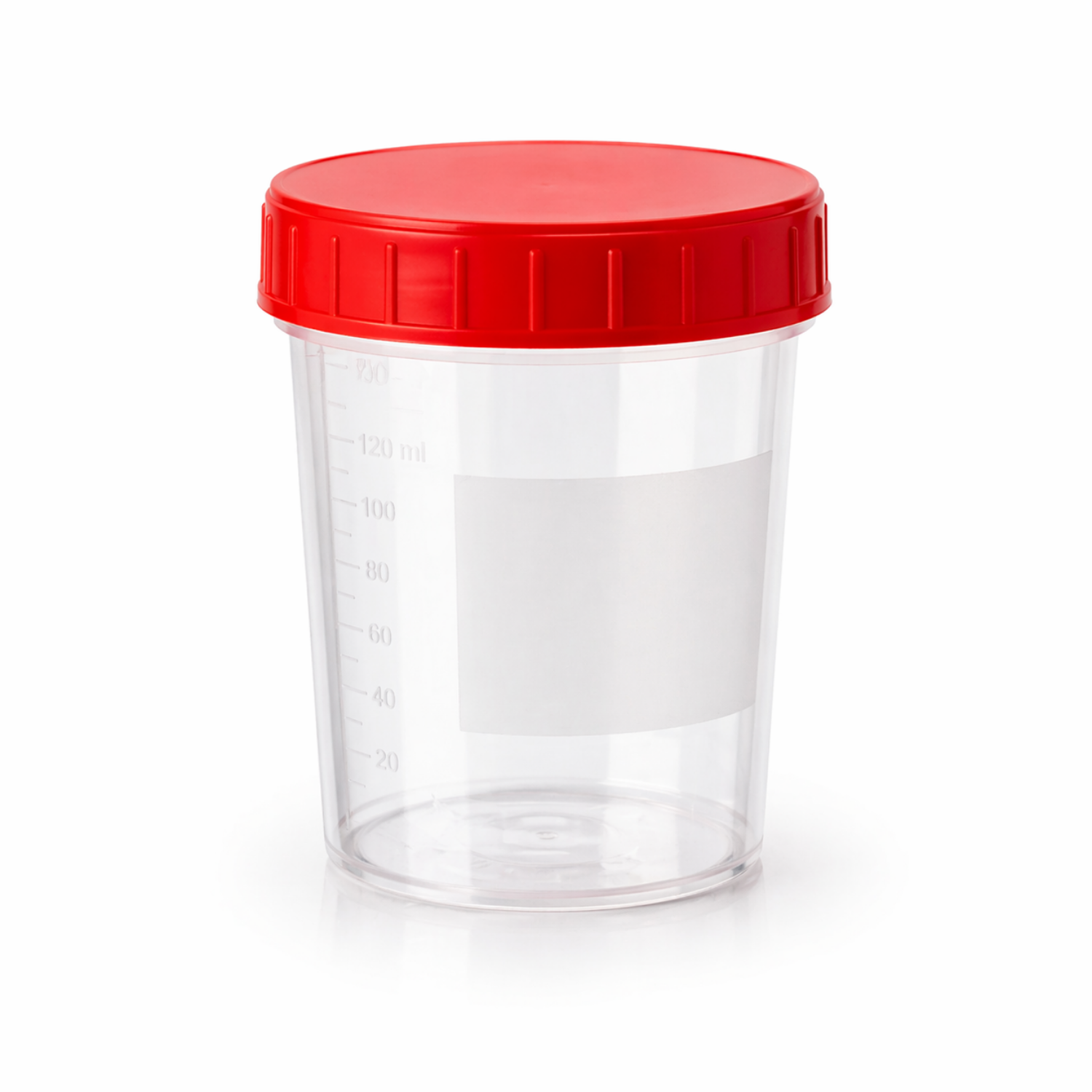 Obrazek Kubek 125 ml z nakrętką - nakrętka osobno, aseptyczny PROSTY op. 150 szt.