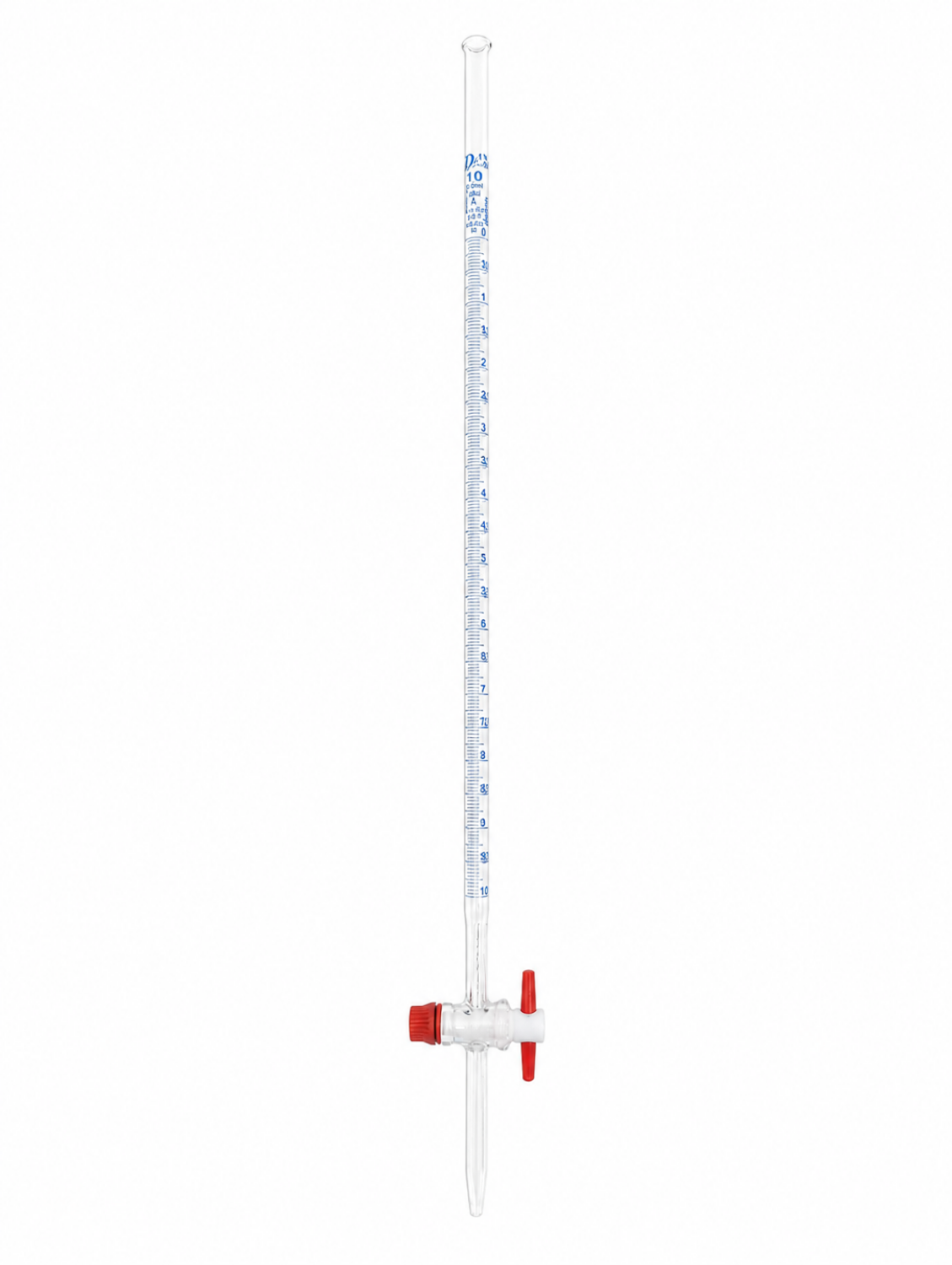 Obrazek Biureta klasy A, z kranikiem PTFE, z certyfikatem serii, 10 ml