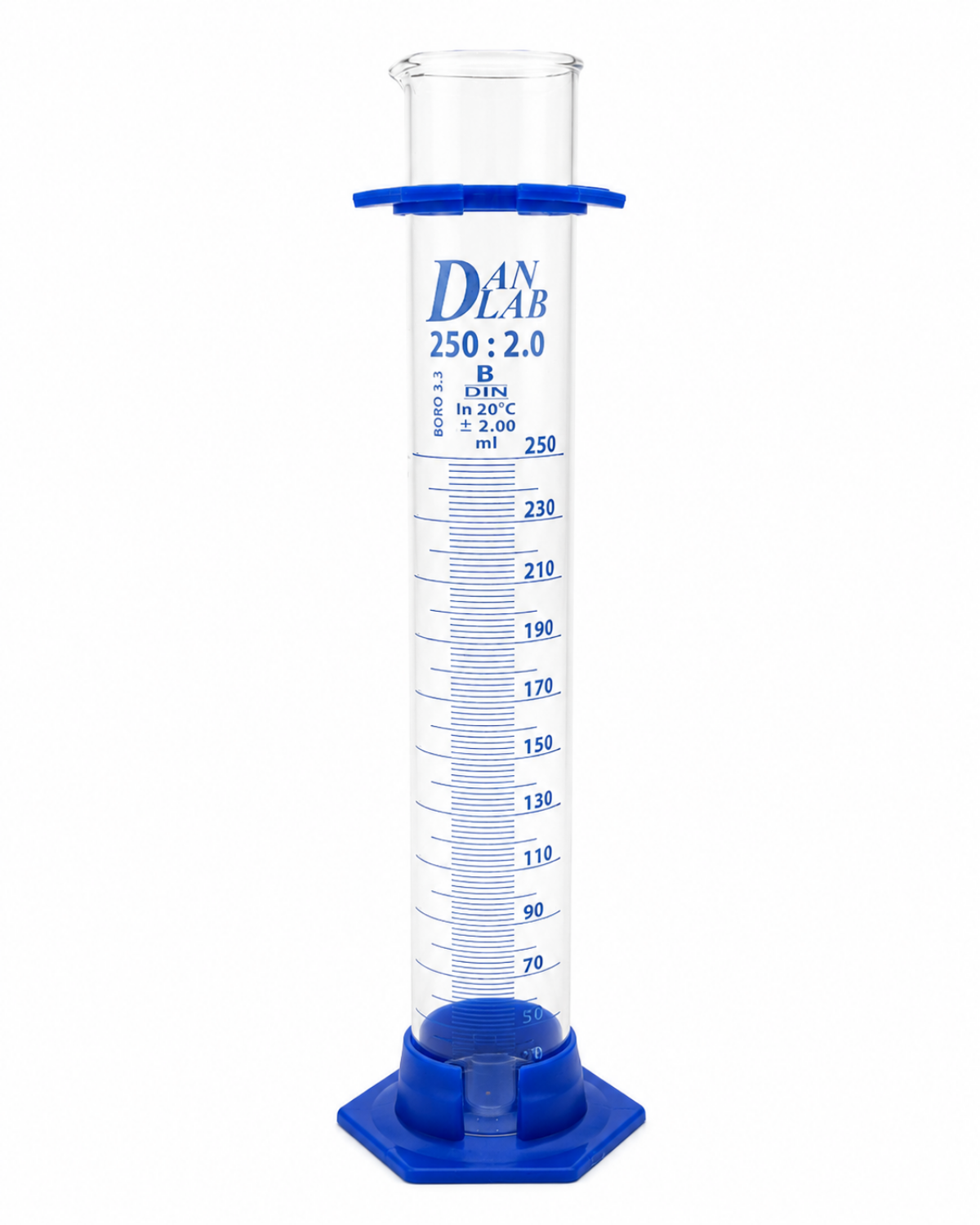 Obrazek Cylinder miarowy klasy B z podstawą z PP 250 ml 