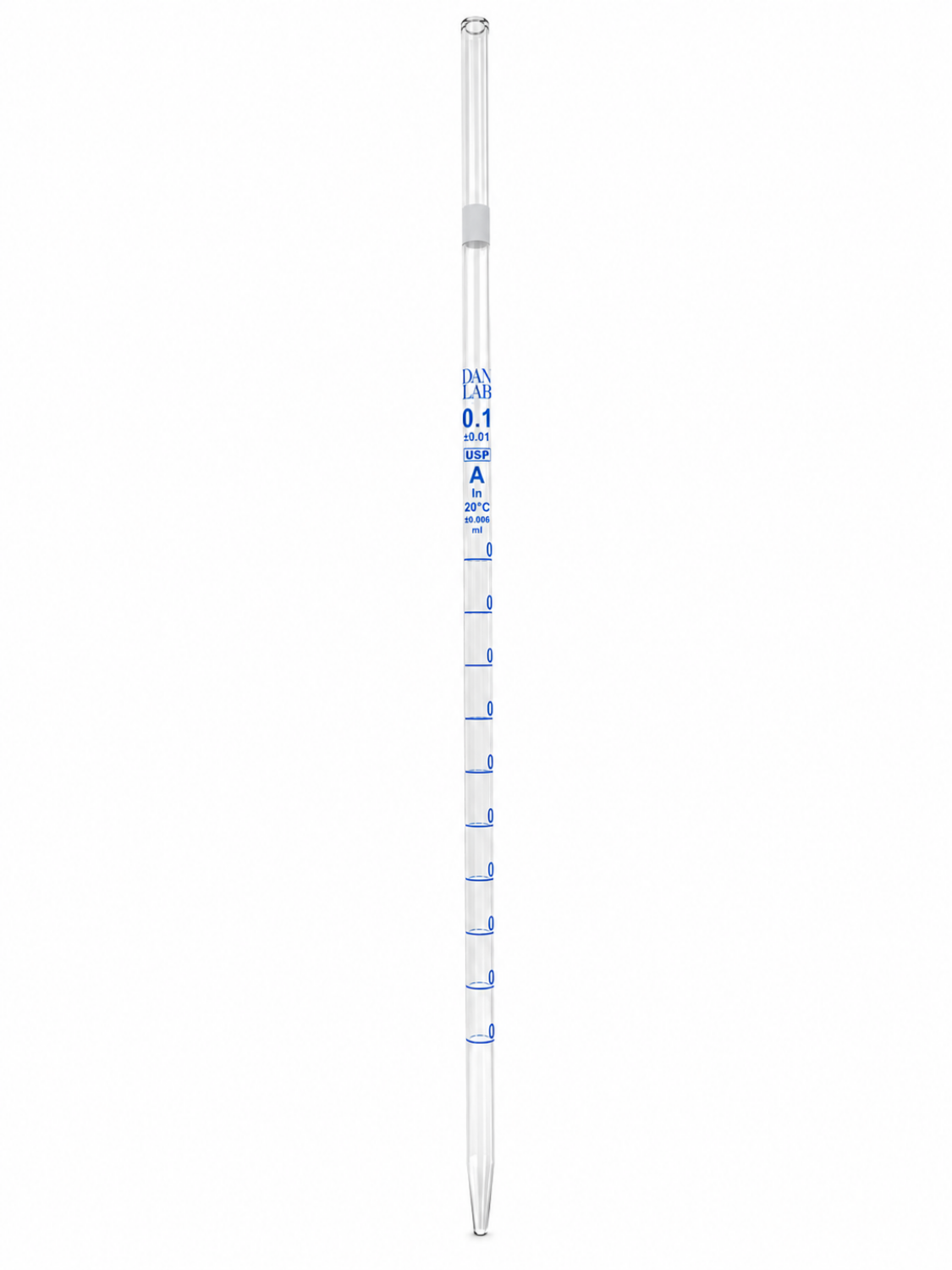 Obrazek Pipeta z podziałką typu 3 (serologiczna), klasa A, zgodna z USP, z certyfikatem serii, 0,1 ml