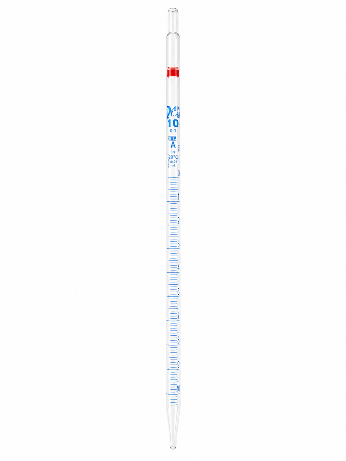 Obrazek Pipeta z podziałką typu 3 (serologiczna), klasa A, zgodna z USP, z certyfikatem serii, 10 ml