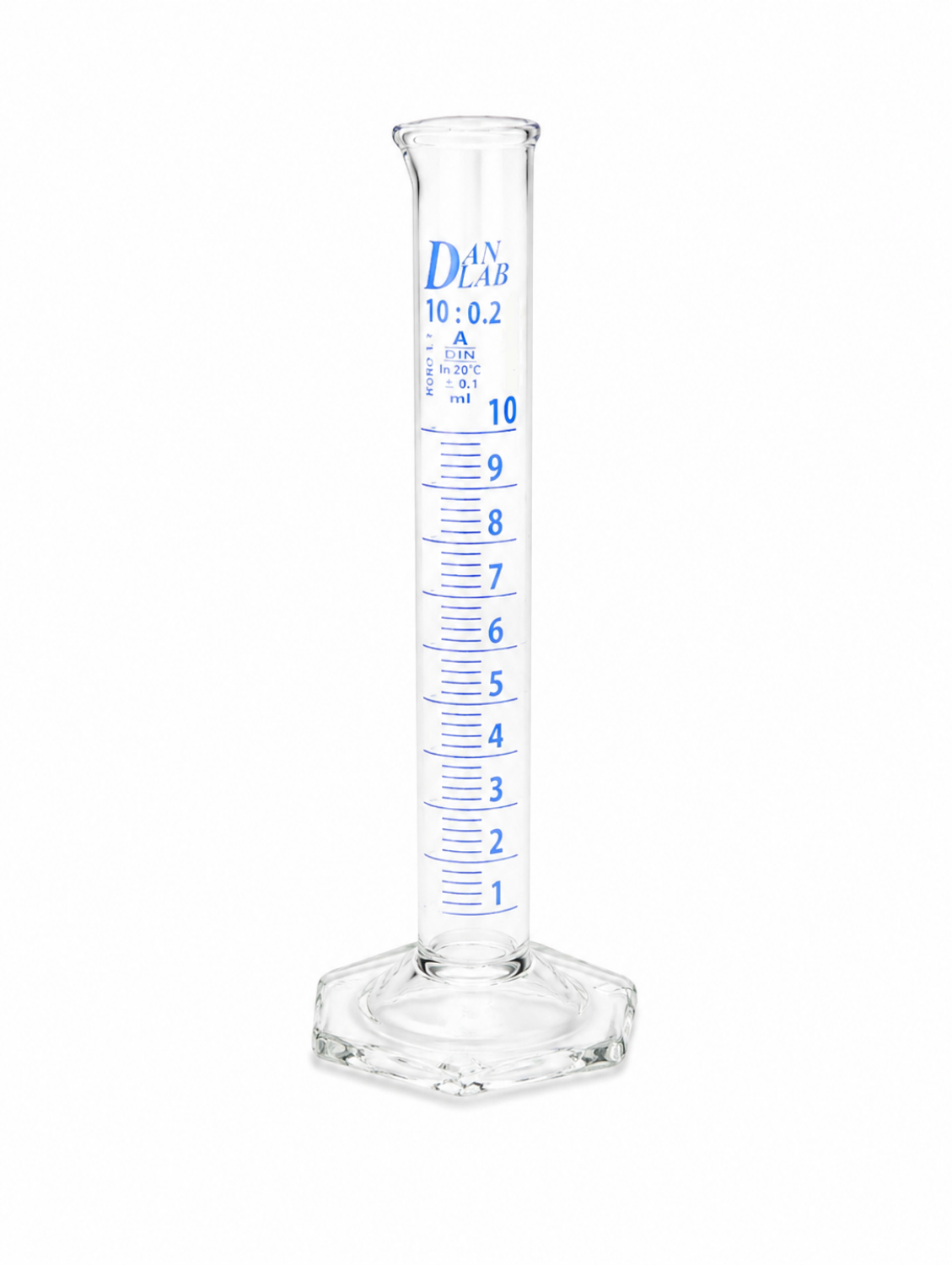 Obrazek Cylinder miarowy z podstawą sześciokątną klasa A 10 ml 