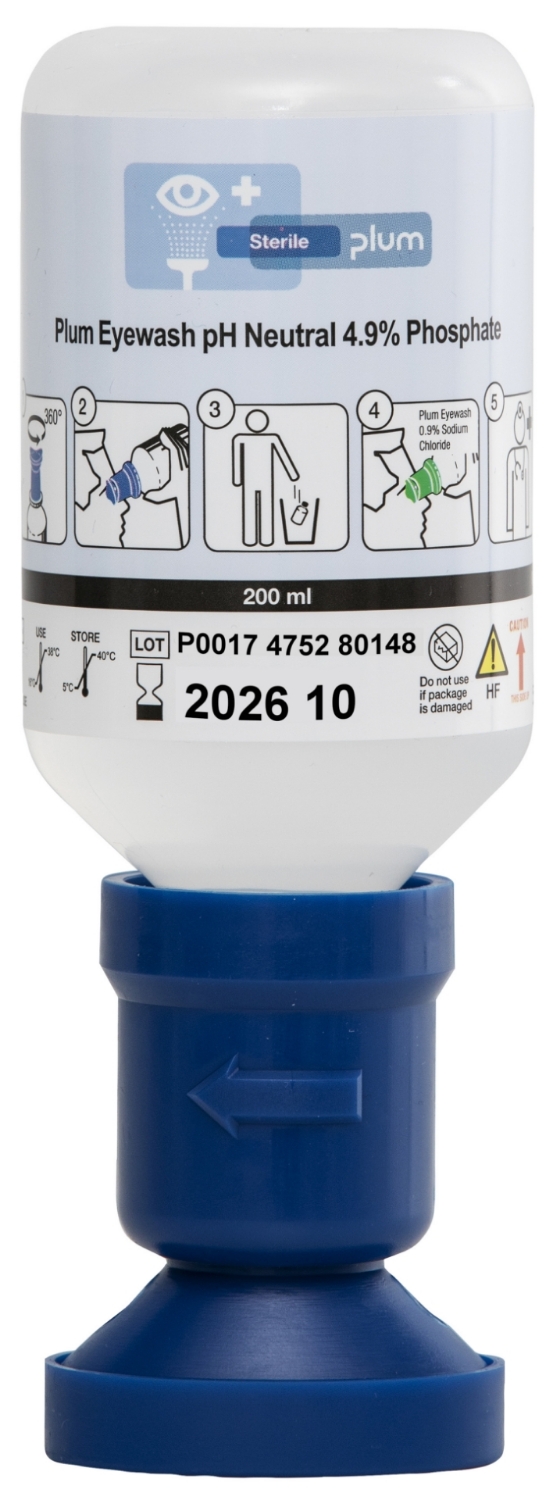 Obrazek Płyn do płukania oczu i ran PLUM , pH NEUTRAL, do kwasów i zasad, MDR, 200 ml